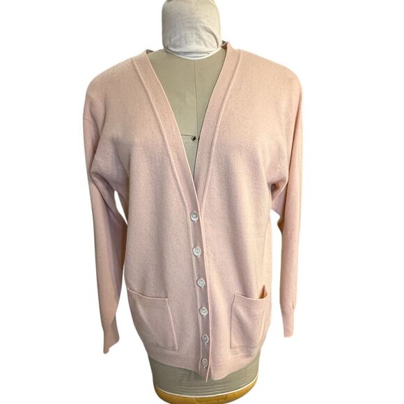Preston & York Cashmere Cardigan Sz. M Light Pink - Picture 3 of 10